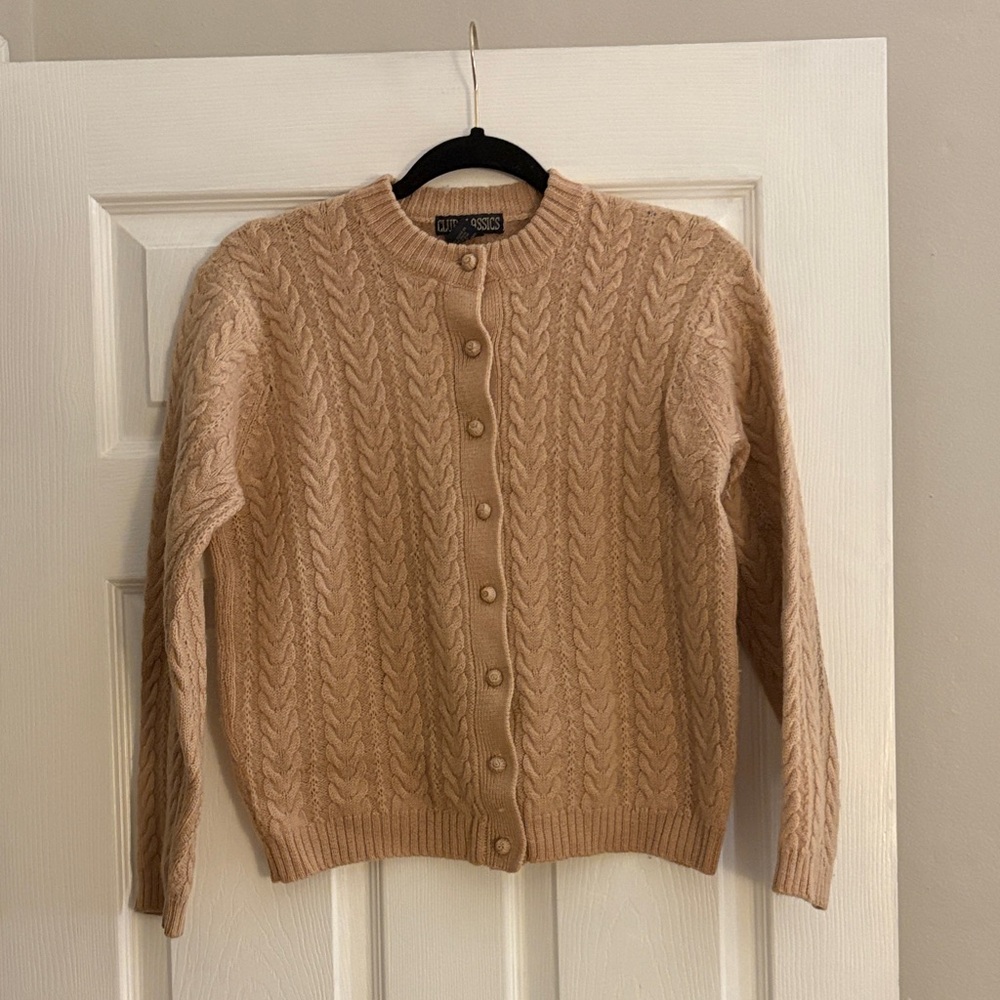 100% Wool Cable Knit Cardigan